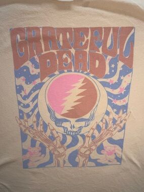 GRATEFUL DEAD SKULL Band T-Shirt MENS  L/XL Yellow